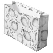 手描きレモンパターン ラージペーパーバッグ (正面アングル)