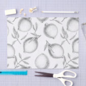 手描きレモンパターン 薄葉紙 (クラフト)