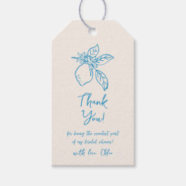 手描きレモンブライダルシャワーメッセージカード ギフトタグ