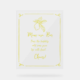 手描きレモンベビーシャワーママモサバー アクリルサイン