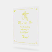 手描きレモンベビーシャワーママモサバー アクリルサイン (傾斜)