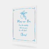 手描きレモンベビーシャワーママモサバー アクリルサイン (傾斜)