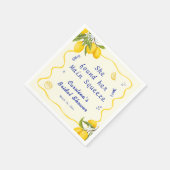手描きレモンメインスクイーズブライダルシャワー スタンダードカクテルナプキン (角)