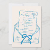 手描きレモン地中海のバチェロレッテ 招待状 (正面)