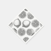 手描きレモン模様 スタンダードカクテルナプキン (角)