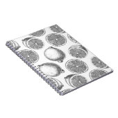 手描きレモン模様 ノートブック (右側)