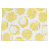 手描きレモン模様 ラージペーパーバッグ (正面)