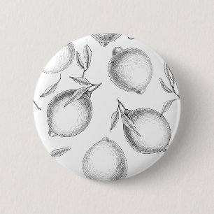 手描きレモン模様 缶バッジ