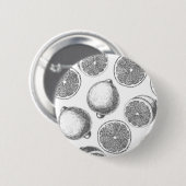 手描きレモン模様 缶バッジ (正面&裏面)