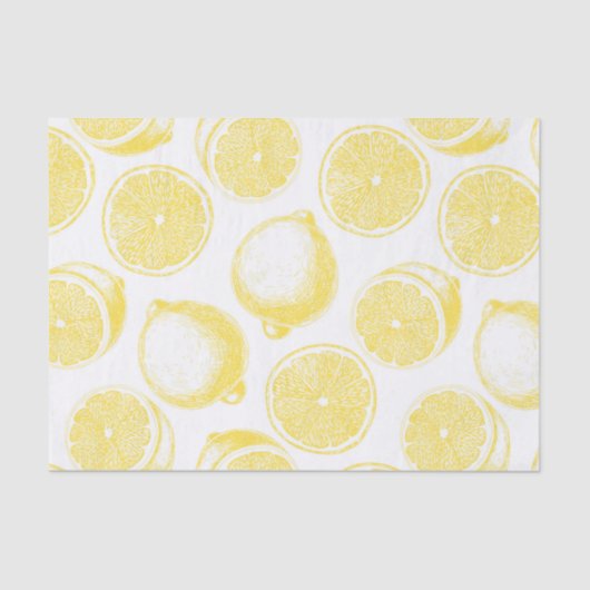 手描きレモン模様 薄葉紙 (正面)