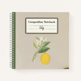 手描きレモン組成パーソナライズされた物 ノートブック