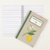 手描きレモン組成パーソナライズされた物 ノートブック (内側)