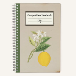 手描きレモン組成パーソナライズされた物 ノートブック