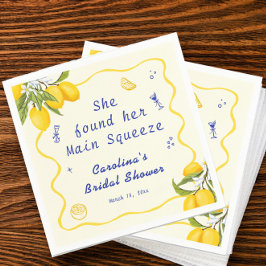 手描きレモン メインスクイーズ ブライダルシャワー スタンダードカクテルナプキン