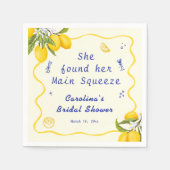 手描きレモン メインスクイーズ ブライダルシャワー スタンダードカクテルナプキン (正面)