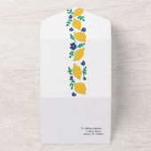 手描きレモ結婚ンの全てを一つの招待状で オールインワン招待状 (外側)