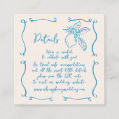 手描きレモ結婚ン詳細QRコード エンクロージャーカード (正面)