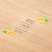 手描きレモ離れンを追加詳細ブライダルシャワー アクリル招待状 (レイダウン)