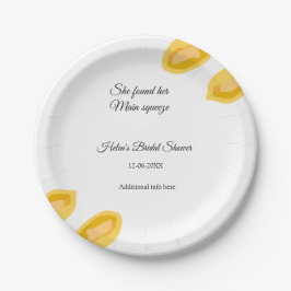 手描きレモ離れンブライダルシャワー ペーパープレート