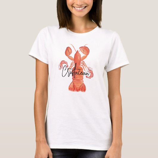 手描きロブスター エビ 甲殻類Tシャツ Tシャツ (正面)