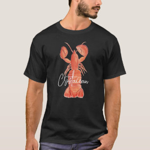 手描きロブスター 伊勢海老 甲殻類  Tシャツ