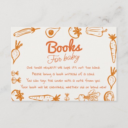 手描きローカル育ての赤ちゃんシャワー予約リクエスト エンクロージャーカード (正面)