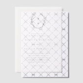 手描きローレルリースモノグラム結婚ズ ベラム紙招待状 (オフセット (招待状))