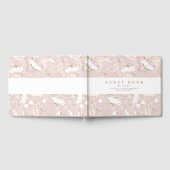 手描きワイルドフラワーエレガントズダスティピンク結婚ズ ゲストブック (全面)