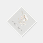 手描きワイルドフラワーエレガントズミニマ結婚リスト スタンダードカクテルナプキン (角)