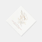 手描きワイルドフラワーエレガントズミニマ結婚リスト スタンダードカクテルナプキン (角)