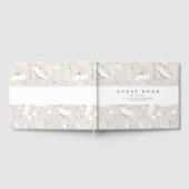 手描きワイルドフラワーエレガントズライトグレイ結婚ズ ゲストブック (全面)