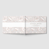 手描きワイルドフラワーエレガントズライトグレイ結婚ズ ゲストブック (全面)