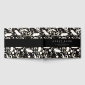 手描きワイルドフラワーエレガントズ黒結婚色 ゲストブック (全面)