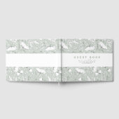 手描きワイルドフラワーエレガントズSage Green結婚's ゲストブック (全面)