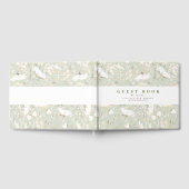 手描きワイルドフラワーエレガントズSage Green結婚's ゲストブック (全面)