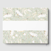 手描きワイルドフラワーエレガントズSage Green結婚's ゲストブック (裏面)