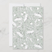 手描きワイルドフラワーエレガントセージ赤ちゃんシャワー 招待状 (裏面)