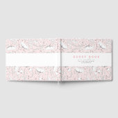 手描きワイルドフラワーエレガントピンク結婚ズ ゲストブック (全面)