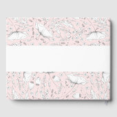 手描きワイルドフラワーエレガントピンク結婚ズ ゲストブック (裏面)