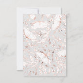 手描きワイルドフラワーズバラ金ゴールドウェディングRSVP 出欠カード (裏面)