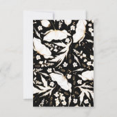 手描きワイルドフラワーズ金ゴールドウェディングRSVP 出欠カード (裏面)