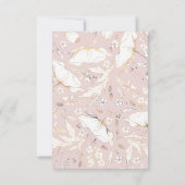 手描きワイルドフラワーズ金ゴールドウェディングRSVP 出欠カード (裏面)