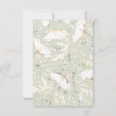 手描きワイルドフラワーズ金ゴールドウェディングRSVP 出欠カード (裏面)