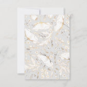 手描きワイルドフラワーズ金ゴールドウェディングRSVP 出欠カード (裏面)