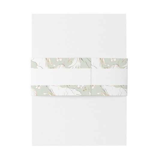 手描きワイルドフラワーセージ緑のエレガントな結婚式 招待状ベリーバンド (裏面例)