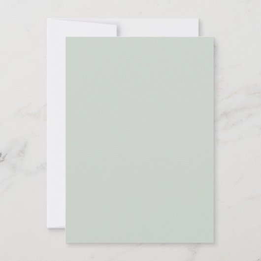 手描きワイルドフラワーセージ緑の保存日付 セーブザデート (裏面)