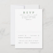 手描きワイルドフラワーセージ緑の結婚式RSVP 出欠カード (正面)