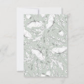 手描きワイルドフラワーセージ緑の結婚式RSVP 出欠カード (裏面)