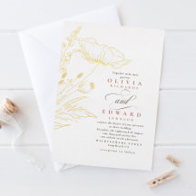 手描きワイルドフラワーダスティピンクエレガントな結婚式