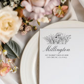 手描きワイルドフラワーファミリーネーム差出人住所 ラバースタンプ